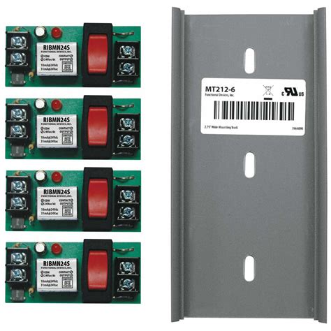 RIB, Track Mount Relays,15A,SPST,Override - 244W98|RIBMN24S-4T - Grainger