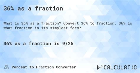 36% as a fraction - Calculatio