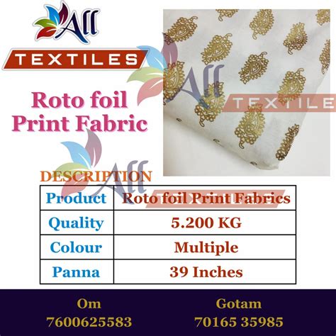 Roto Foil Prints Fabrics Plain Solids Multicolour At Rs 30 Meter In Surat