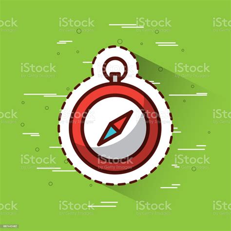 Compass Over Green Background Icon Image Stock Illustration Download