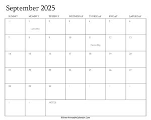 September 2025 Calendar Templates
