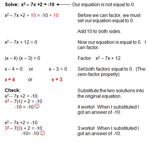 Factoring Quadratic Equations