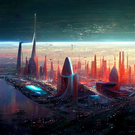 Futuristic Space City Midjourney