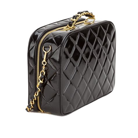 Chanel Black Patent Bag Authentic Pre Owned 1603012 Luxedh