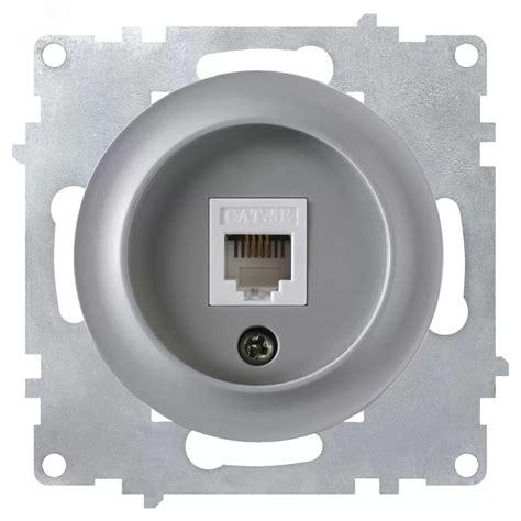 Розетка компьютерная 1xRJ45 кат.5e, цвет серый (серия Florence) артикул ...
