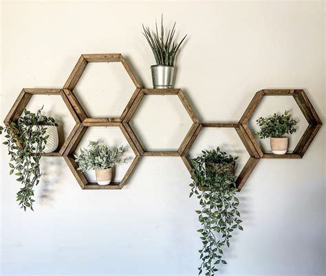 Storage And Organization Honeycomb Shelf Hexagon Shelf Set Hexagon Wall Shelf Floating Shelf Home