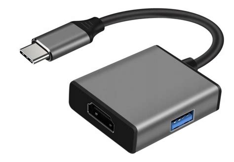 ADAPTER USB C męski HDMI żeński 4K 30Hz USB 3 0 ALU 15cm ART oem