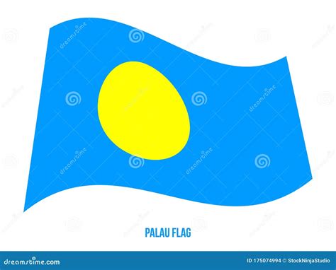 Palau Flag Waving Vector Illustration On White Background Palau