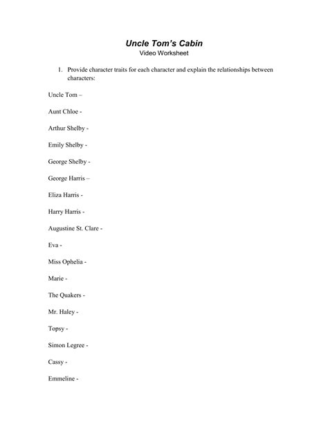 Uncle Toms Cabin Characters 4