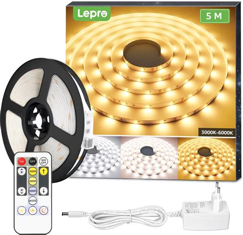 Lepro Ruban Led M Bande Led Lumi Re Blanche Tunable Dimmable Bandeau