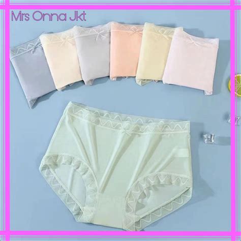 Jual Onna Jkt Summer Thin Ice Silk Seamless Underwear Female Naked Mask Pants Mid Waist