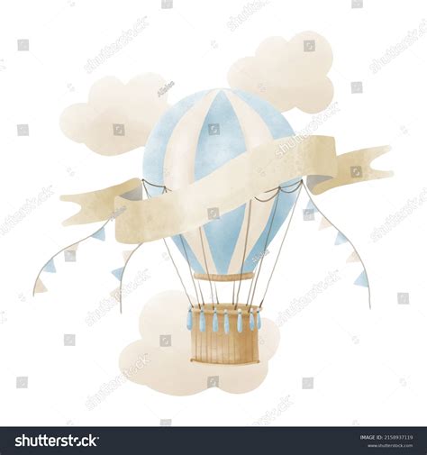 Hot Air Balloon Template Birthday Greeting Stock Illustration Shutterstock