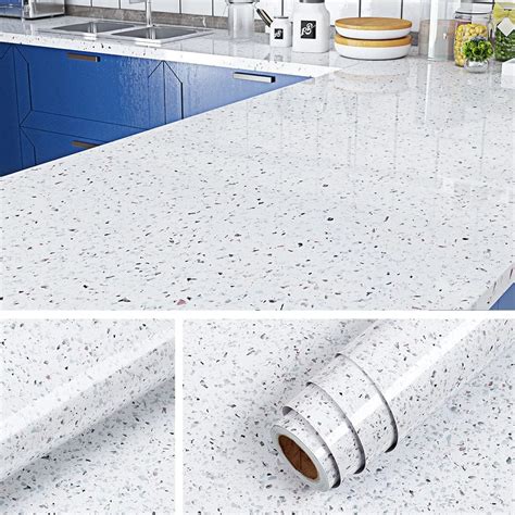 Livelynine White Contact Paper For Countertops Waterproof Wallpaper Peel And Stick Countertops