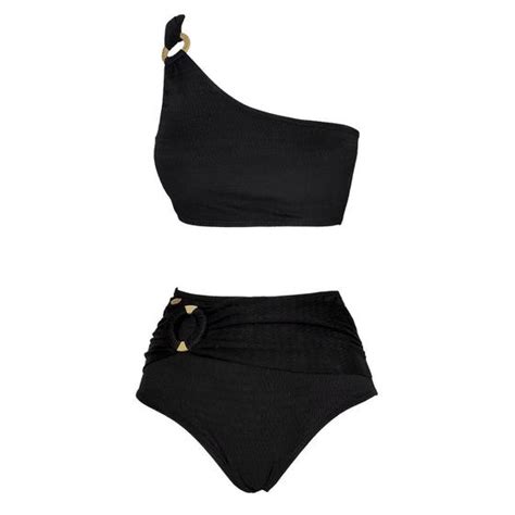 Biqu Ni Feminino Via Sol Ombro Hot Argola Textura Preto M Conjunto De Biqu Ni Magazine Luiza