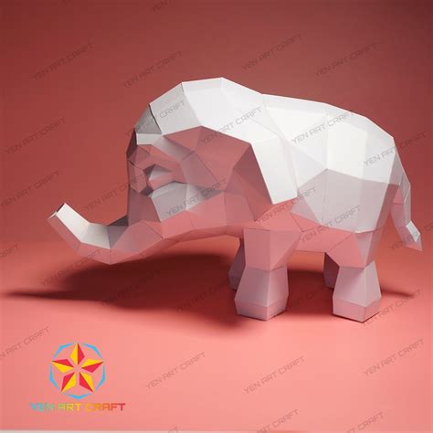 Elephant Papercraft Pdf Svg Template For Creating 3d Elephant Etsy Images