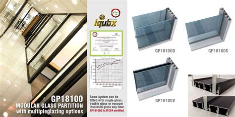 Glass Partition Wall System Modular Aluminium Glazed Partition