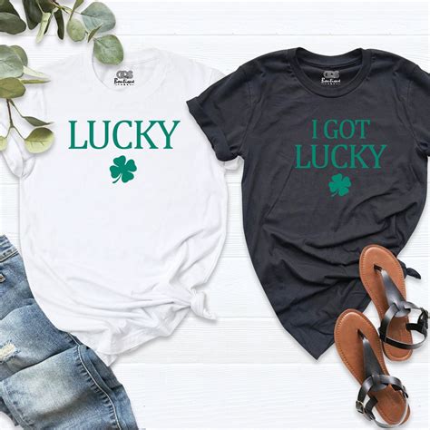 Lucky Couples Shirts I Got Lucky Shirts Matching St Patricks Day Tee