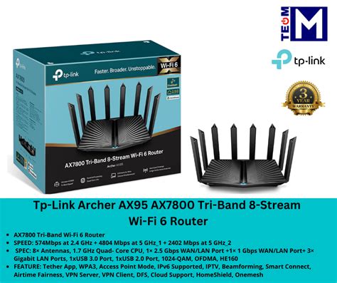 Tp-Link Archer AXE75 AXE5400 Tri-Band Gigabit Wi-Fi 6E Router