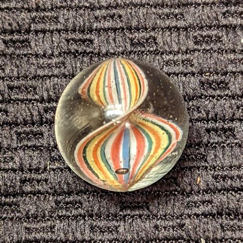 Exquisite Naked Razor Ribbon Full Twist With Many Pastel Fine Stripes Old Rare Marbles