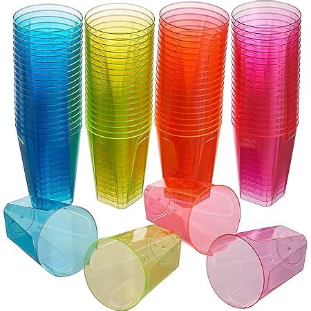 MATANA 80 Vasos Plasticos Desechables de Colores Plástico Duro de