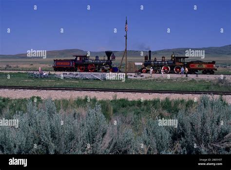 USA, UTAH, PROMONTORY POINT, GOLDEN SPIKE NATIONAL HISTORIC SITE ...