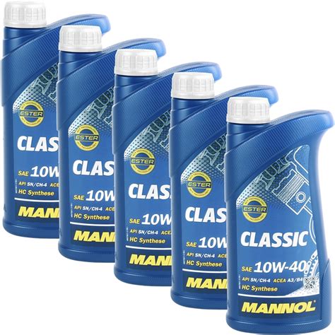 MANNOL Classic 10W-40 API SN/SM/CF, 5x1 Liter Autoteile-Werkzeuge.de