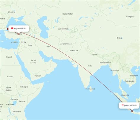 All Flight Routes From Jakarta To Kayseri Cgk To Asr Flight Routes