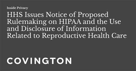 Hhs Issues Notice Of Proposed Rulemaking On Hipaa And The Use And