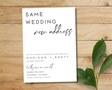 Change the Wedding Address Printable Template, Corjl Instant Download
