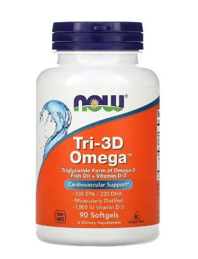 Now Foods Tri-3D Omega, Nahrungsergänzungsmittel mit Omega-3 in ...