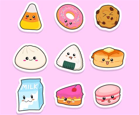 Kawaii Food Stickers Set