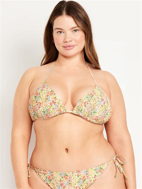 Textured Triangle String Bikini Swim Top Old Navy