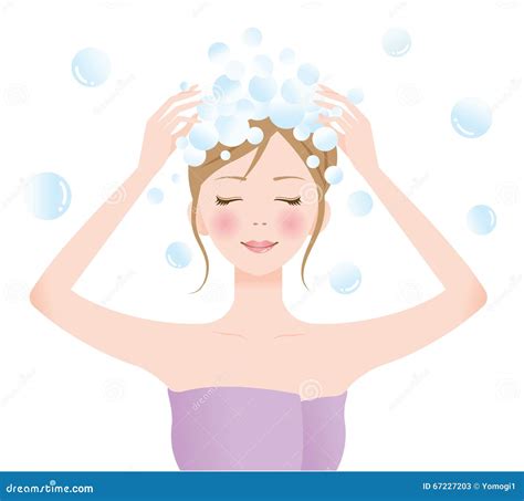 Shampoo woman stock vector. Illustration of natural, hair - 67227203