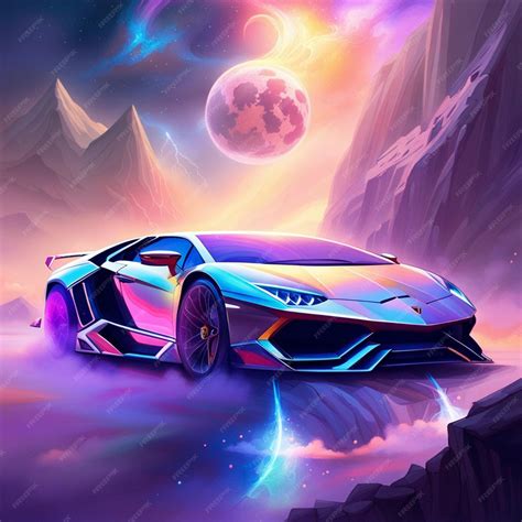 Premium AI Image | neon car art