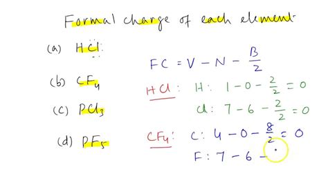Solved Determine The Formal Charge Of Each Element In The Following