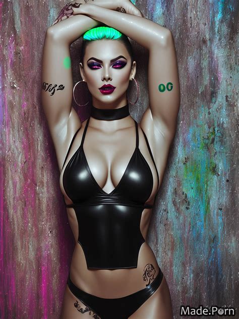 Porn Image Of Slutty Lipstick Oiled Body Muscular 20 Green Long Legs Created By AI