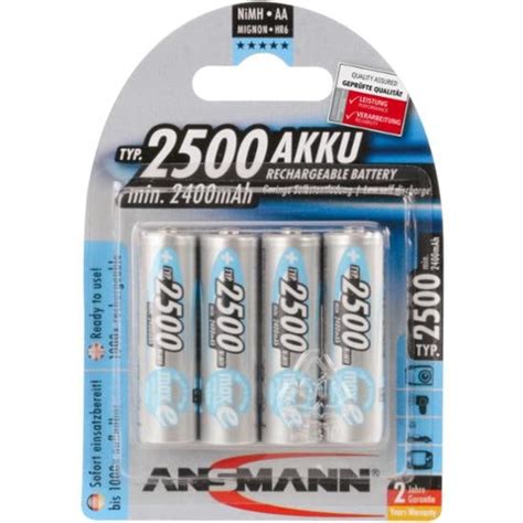 Ansmann 1x4 MaxE NiMH Akku 2500 Mignon AA 2400 MAh Online Bestellen