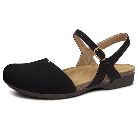 PARTY Closed Toe Sandals Women, Barefoot Arch Support Flat Sandals for