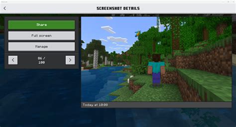 how to see minecraft bedrock screenshots