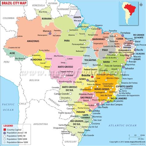 Map Of Brazil With Cities Verjaardag Vrouw