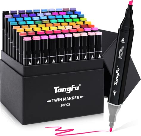 Amazon TongFu 80 Colors Alcohol Markers Dual Tip Permanent For