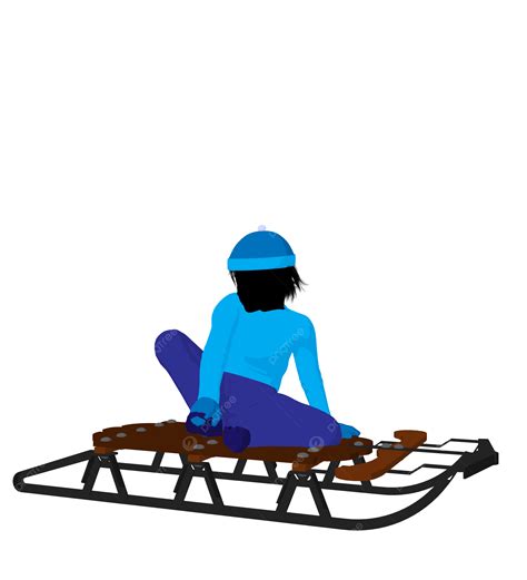 Boy On A Sled Silhouette Dogsled, Illustration, Art, Silhoette PNG
