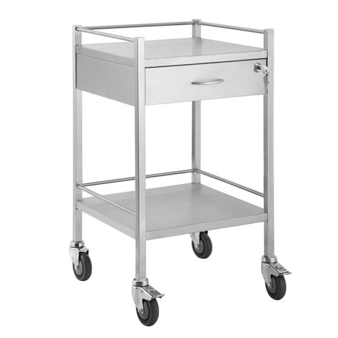 Buy Pacific Medical 49cm X 49cm Lockable Stainless Steel Trolley Online