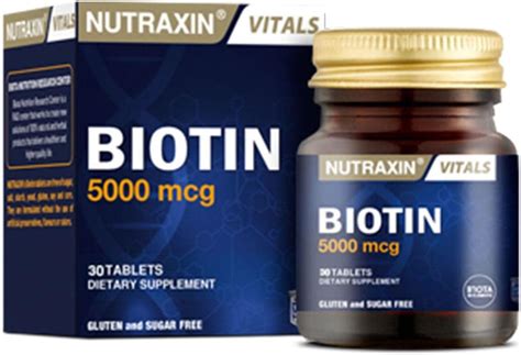 Nutraxin Vitals Biotin 5000 mcg 30 Tablet Takviye Edici Gıda Amazon