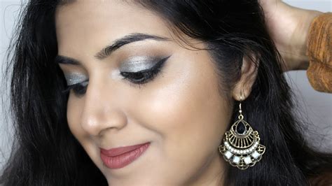 Silver Smokey Eyes Nude Lips New Year S Eve Makeup Youtube