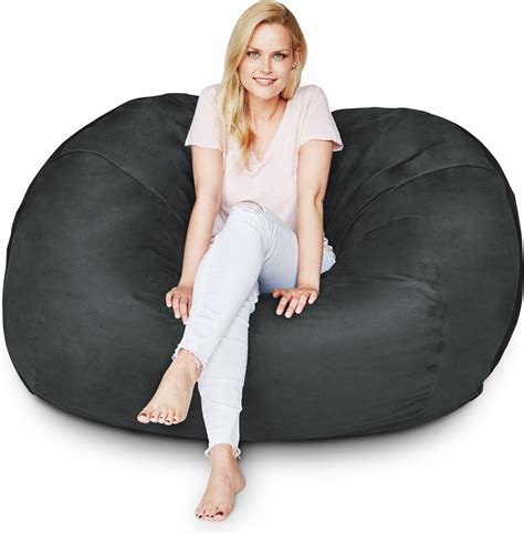 Amazon Lumaland Luxurious Ft Bean Bag Chair With Microsuede Cover