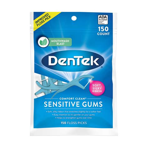 Флос-зубочистки DenTek Комфортне очищення, для чутливих ясен, 150 шт ...