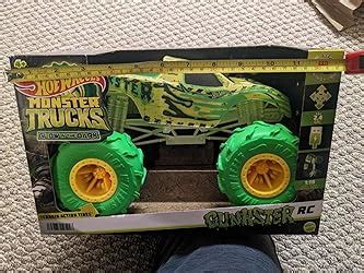 Amazon Hot Wheels Monster Trucks Rc Toy Remote Control Scale Gunkster Glows In The