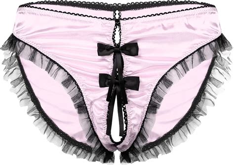 ranrann Herren Sissy Dessous Slip Sexy Bikini Thong Unterhose Höschen Offen Schritt aus Satin