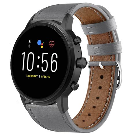 Fossil Gen 5 Armband Leder Grau Smartwatcharmbaenderde